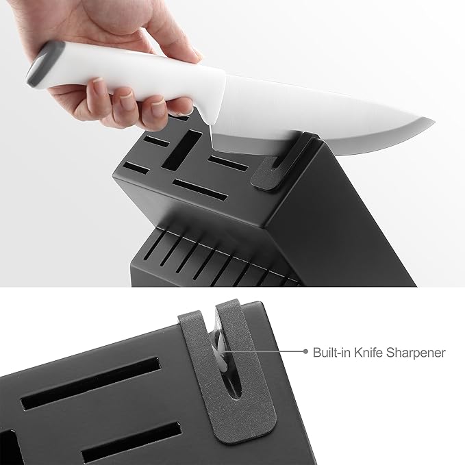 McCook® Knife Sets, German Stainless Steel Kitchen Knife Block Sets with Built-in Sharpener