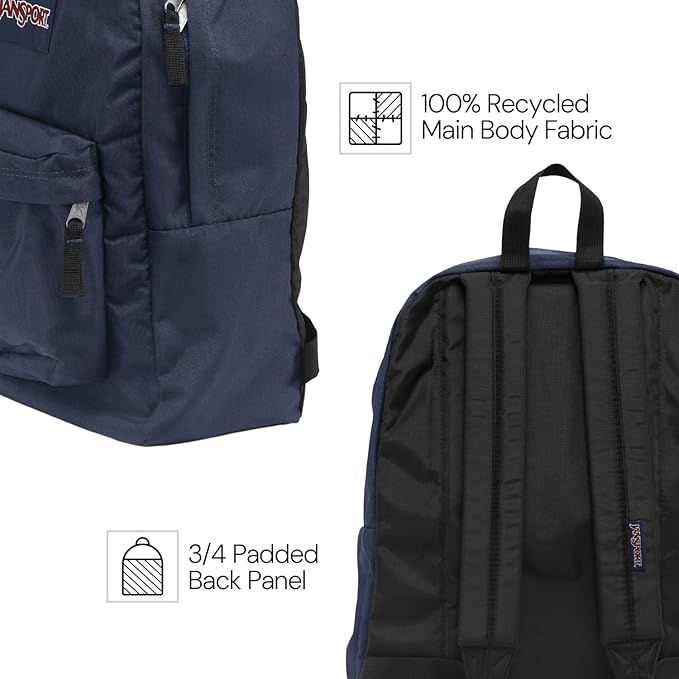 JanSport SuperBreak One Backpack - Durable, Lightweight Bag with 1 Main Compartment, Front Utility Pocket with Built-in Organizer, Premium Backpack, Fluttering Fields