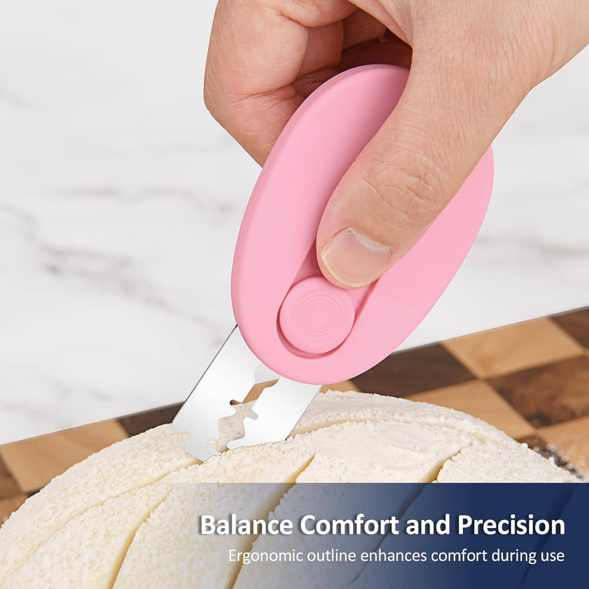 Extractable & Magnetic Bread Lame Dough Scoring Tool, Professional Sourdough Scoring Tool for Sourdough Bread Baking & Bread Making Tools 10 Razor Blades- Pink