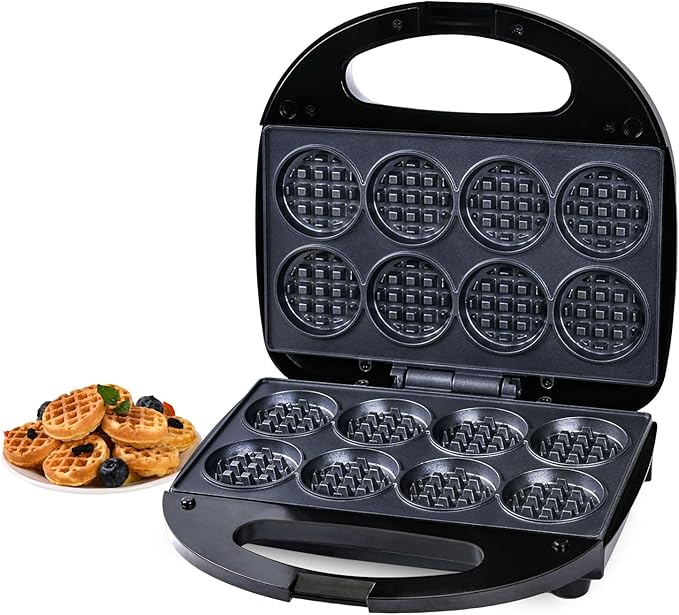 Waffle Maker, Mini Waffle Maker Machine Nonstick with Quick Heat-Up Make 8 pcs Waffles,Waffle Maker for Kids, Suitable for Good Breakfast Snack Dessert