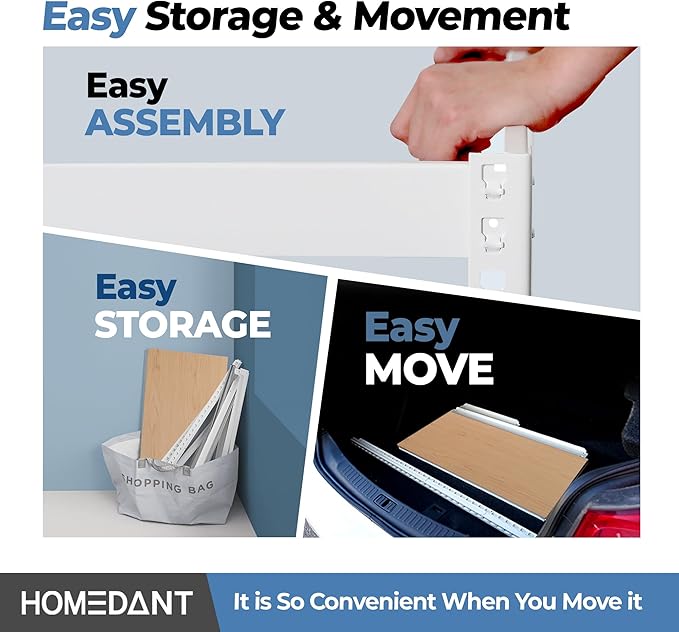 HOMEDANT 5 Tier Laminated White Boltless Metal Shelving Unit Adjustable Garage Storage Utility Rack Heavy Duty Shelves Organization Multipurpose Shelf Warehouse Pantry 28" W x 12.3" D x 59.5" H 3Pack