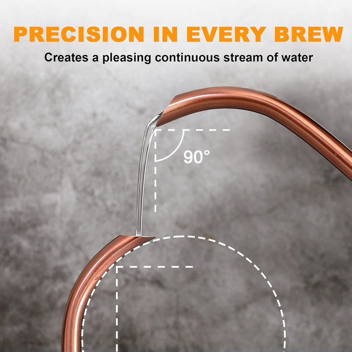 Nueve&Five Gooseneck Electric Kettle with Thermometer, Copper Tea Kettle with Auto Shut-Off,1000W Hot Water Kettle Electric of Stainless Steel,Electric Kettles for,Coffee & Tea