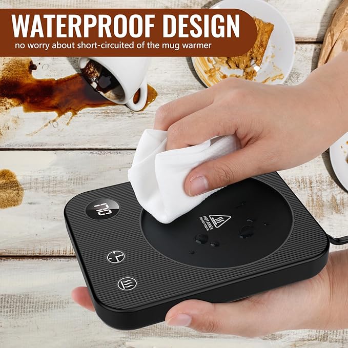Mug Warmer,3-Temp Settings Coffee Mug Warmer,Automatic Shut Off Coffee Warmer,Mug Warmer for Desk with Anti-Scalding Silicone,Portable Coffee Cup Warmer,Coffee Warmer for Desk Suits for Various Mugs