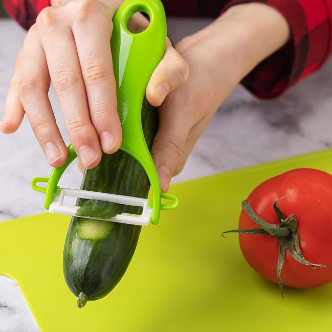 uxcell Vegetable Peeler Set, 4.5 Inch Stainless Steel Potato Peeler for Apple Fruits White