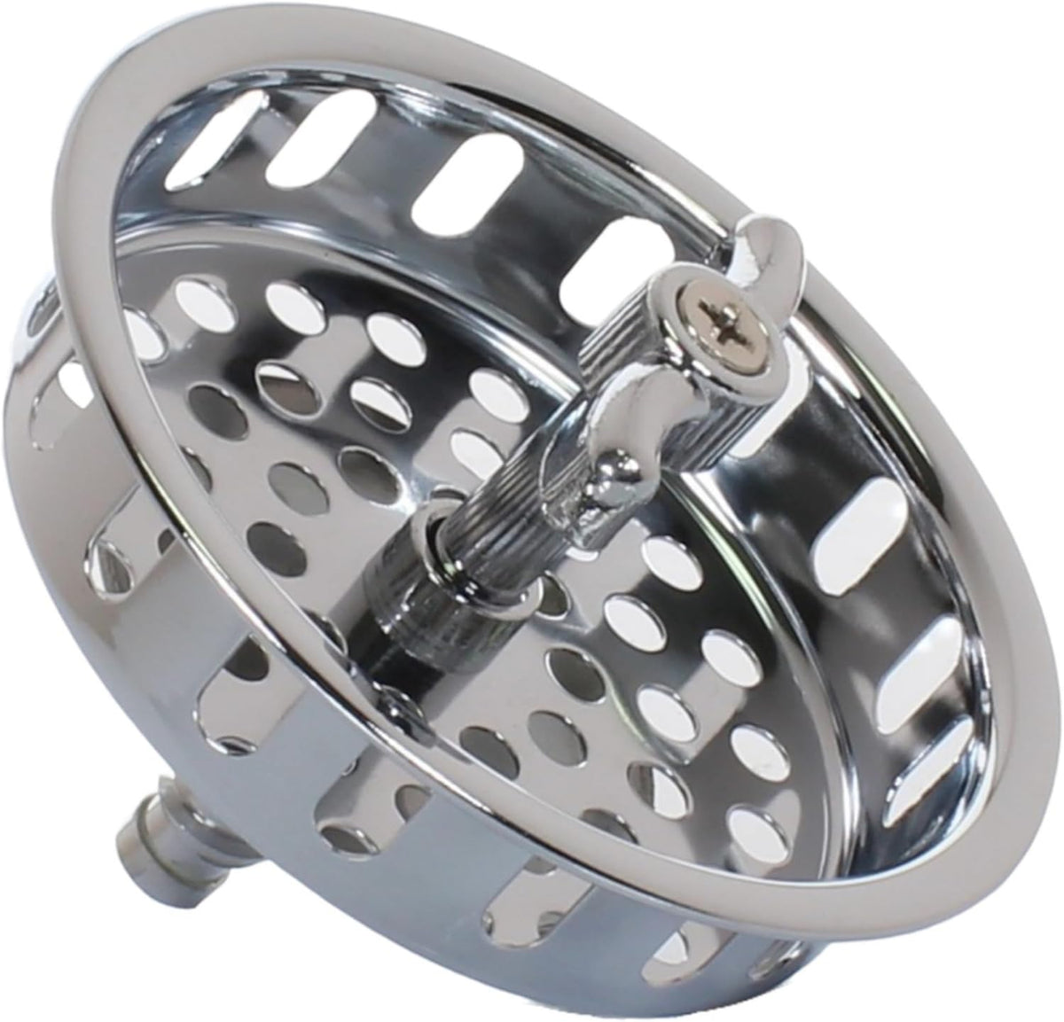 Mr. Scrappy 3.5" Sink Drain Assembly with Twist Lock Basket Strainer, Solid Brass, Polished Chrome