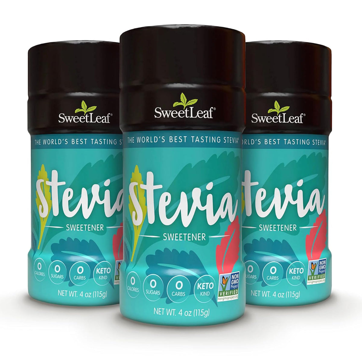 SweetLeaf Stevia Powder Shaker Jar 4 Oz Ea (Pack of 3)