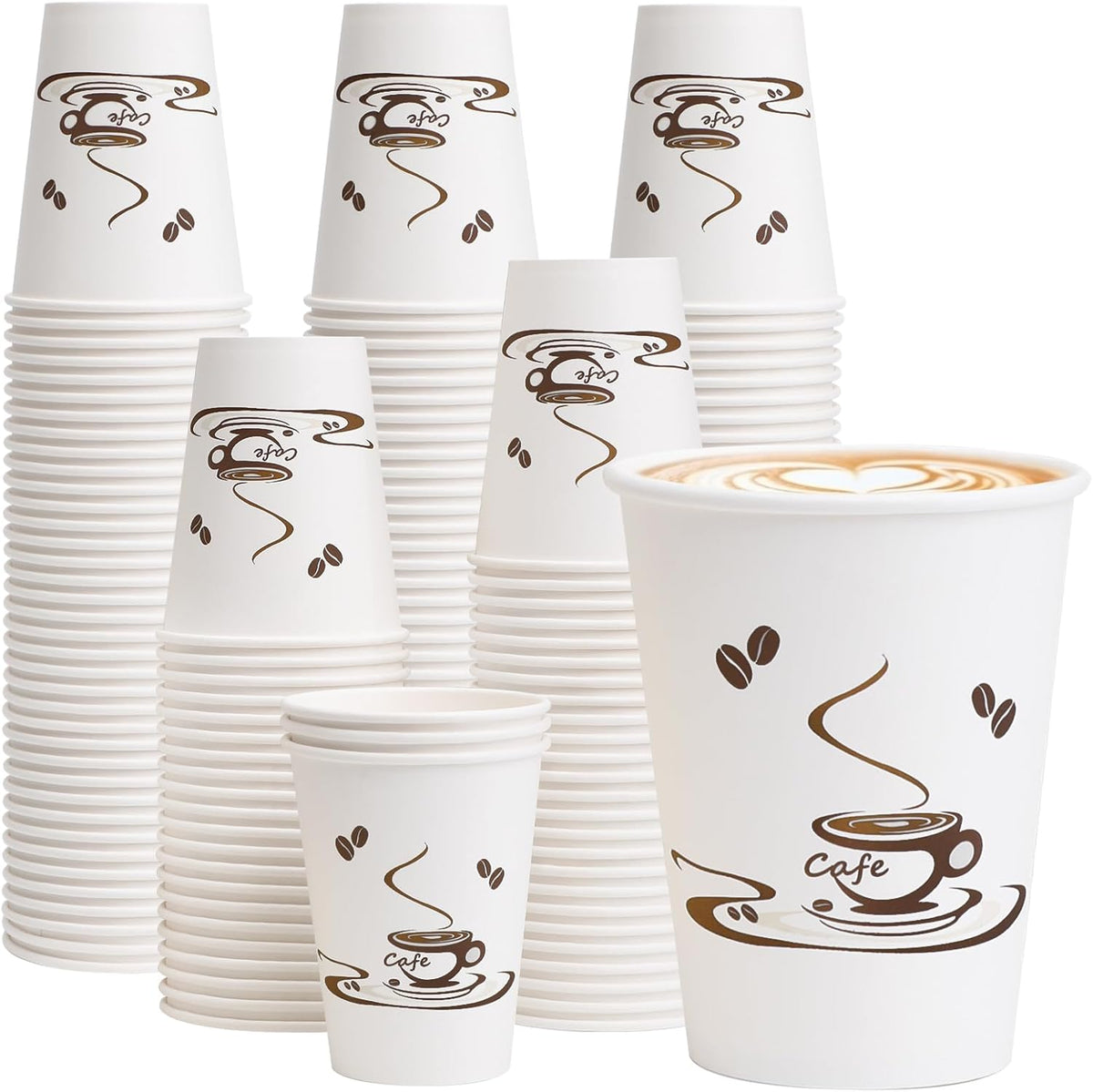 Lamosi 240 Pack 12 OZ Coffee Cups, Disposable Paper Cups for Hot/Cold Beverage, Leak-Free Paper Coffee Cups for Cafe, Restaurant, Office and Home