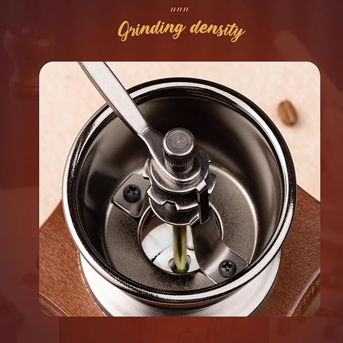 Manual Espresso Coffee Bean Grinder - Vintage Crude Wood Style Coffee Grinders Ceramic Grinding Core Hand Coffee Grinder Portable Coffe Grinder With Coffee Spoon