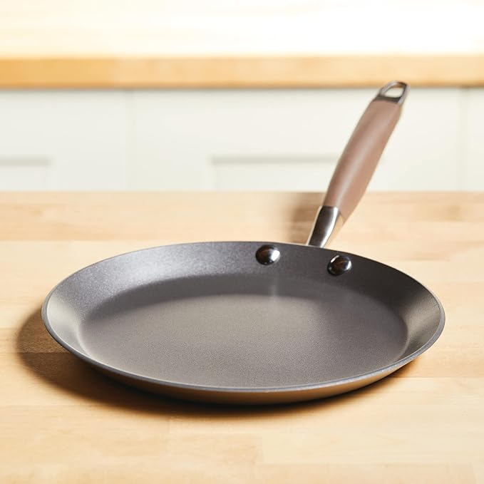 Anolon Advanced Home Hard Anodized Nonstick Crepe Pan, 9.5 Inch, Bronze