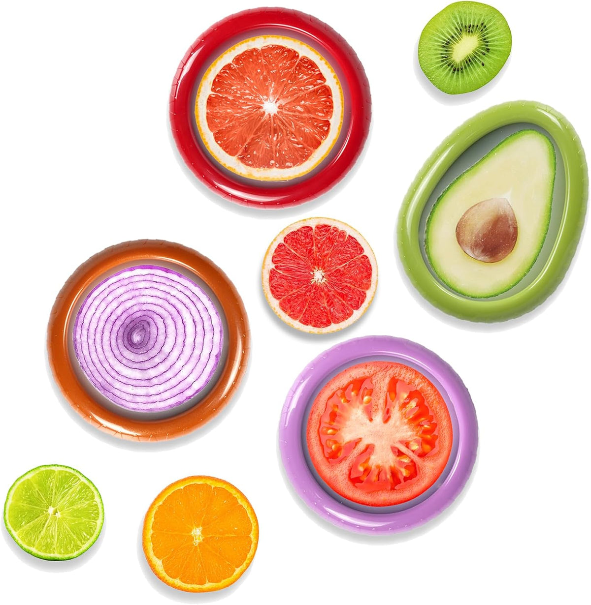 Avocado Saver and Onion Storage 4 Set - Reusable refrigerator fruit storage containers - is the storage Apples, Tomatoes, Tomato,Garlic for Ideal