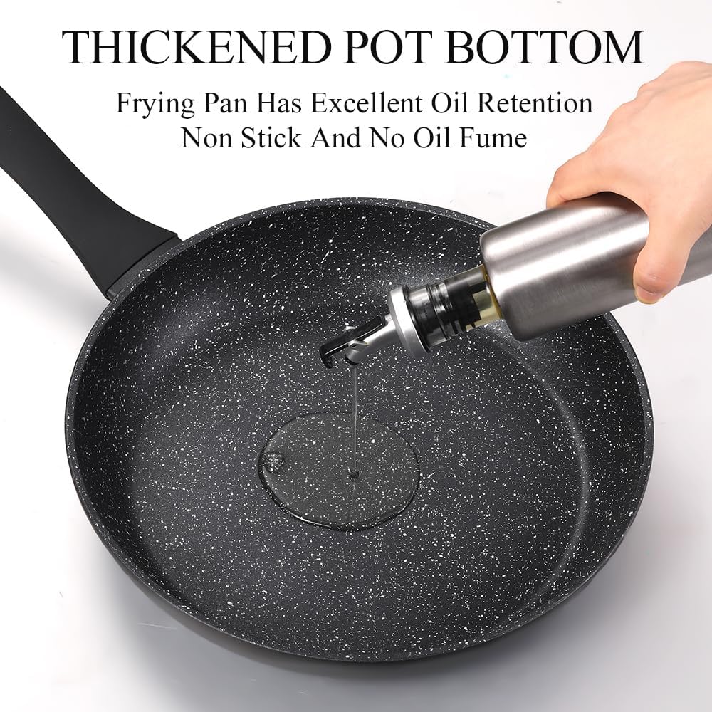 Non Stick Frying Pans,Healthy Stone Cookware,Deep Frying Pan Skillet,Omelette Pan,Nonstick Cooking Egg Pans，PFOA-free Non Toxic Frying Pan (11 Inch)