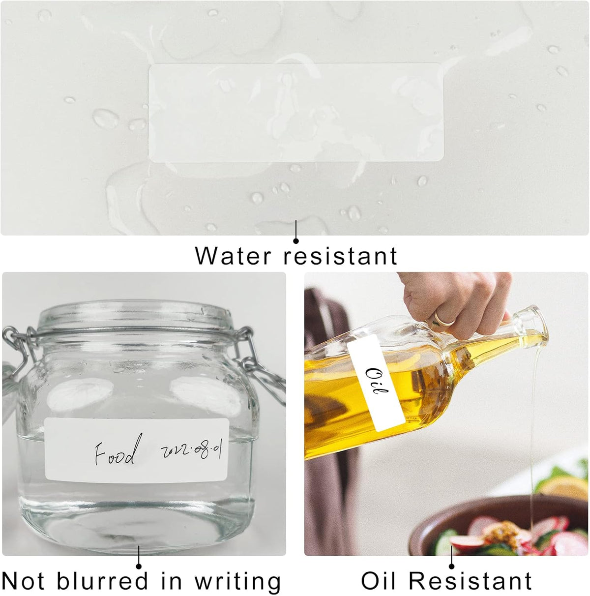 Removable Freezer Labels, Date Label 1x3 Inch Food Storage Stickers, Waterproof Oil Resistant Easy Clean Leaves no Residue 250 Total Per Roll