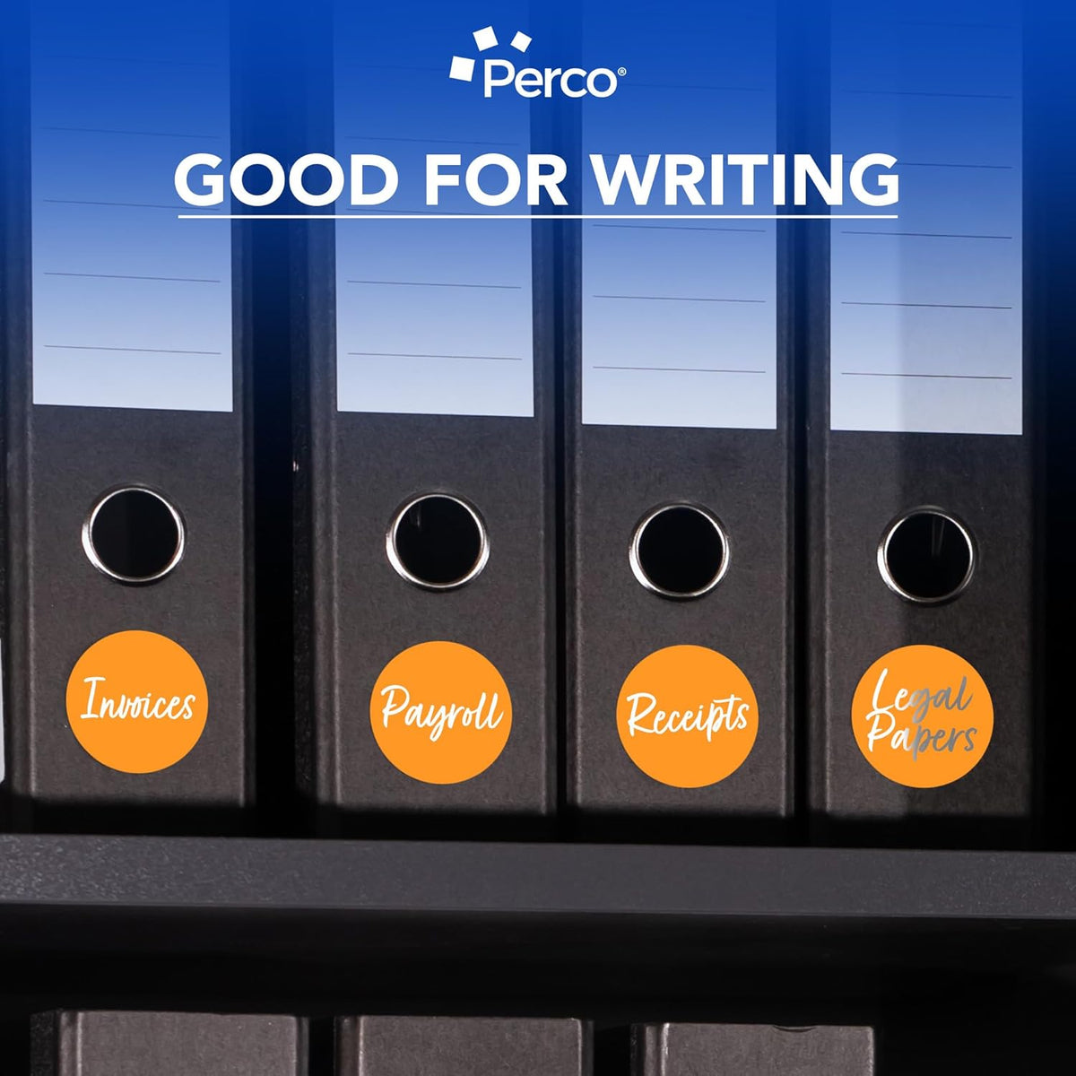 Perco Fluorescent Orange 3-Inch Round Circle Dot Sticker Labels - Multi-Roll Pack (3 Rolls, 500 Labels Each) - Permanent Adhesive, Vibrant Colors, Strong Hold - Perforated for Easy Use - Made in USA