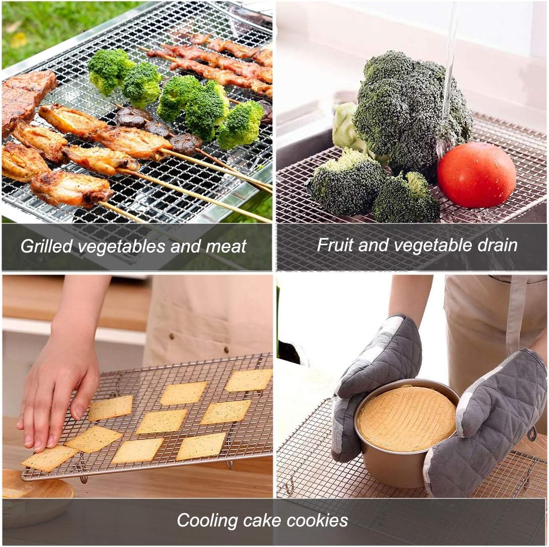 100% Stainless Steel Wire Cooling Rack Heavy Duty Roasting Rack for Baking Cooking Roasting Grilling By InBlossoms