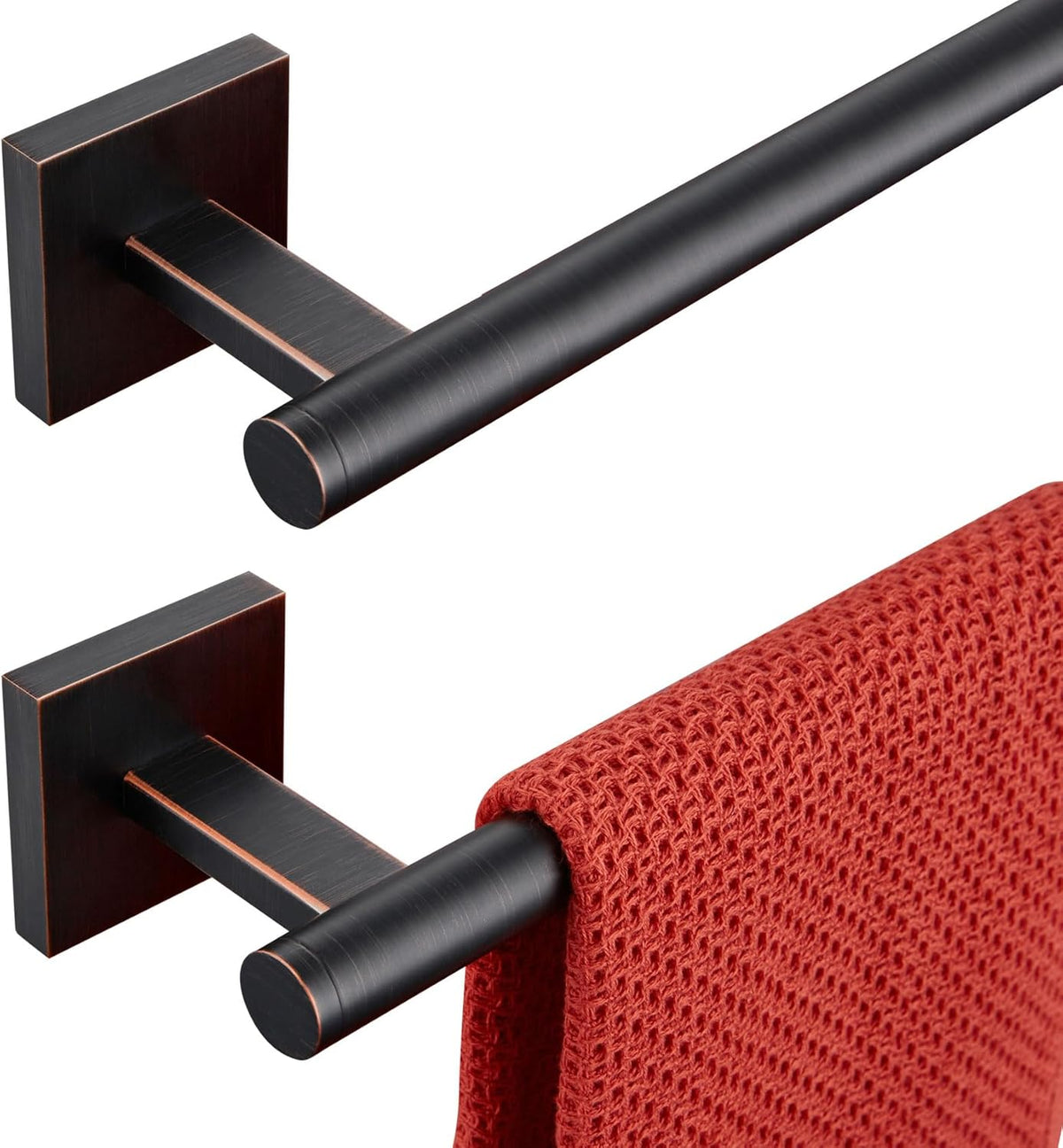 KOKOSIRI Bathroom Towel Bar 32'' Towel Holder for Bath Kitchen Cabinet Towel Rails 32 Inch, 2 Pack Oil Rubbed Bronze Stainless Steel B4005ORB-L32-P2