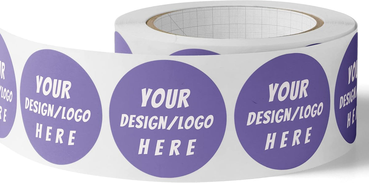 150 Custom Circle/Square BOPP Roll Labels- Personalized Stickers for Business Logo, Party, Wedding Favor, Baby Shower-Any Design Text + Image, Matte/Gloss Finish (4 * 1.5 Inch)