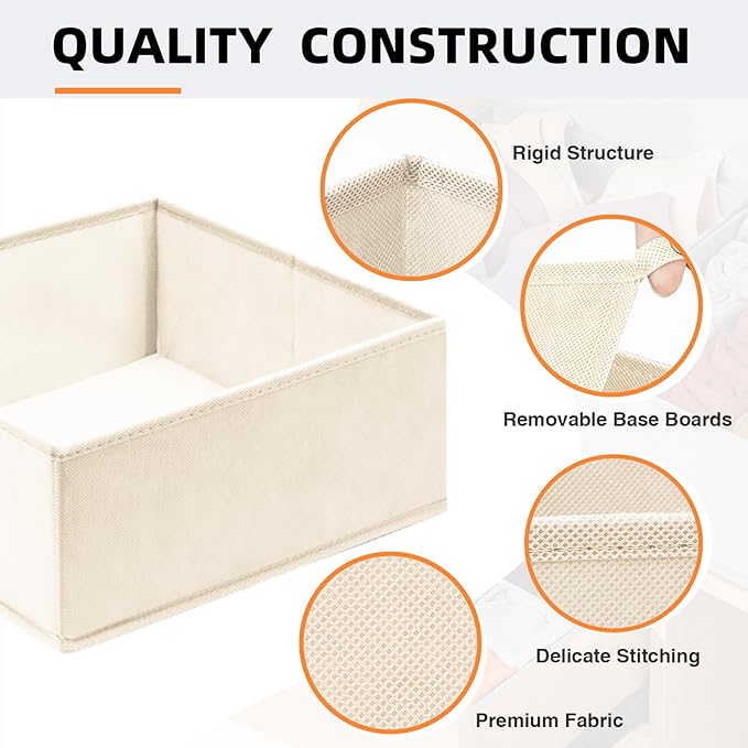 【FAMILY PACK】Drawer Organizer Clothes, 20 Pack Dresser Organizer Bins for Baby Clothes - Underwear Bra Sock Organizer - Fabric Closet Organization and Storage Dividers for Nursery Bedroom Dorm