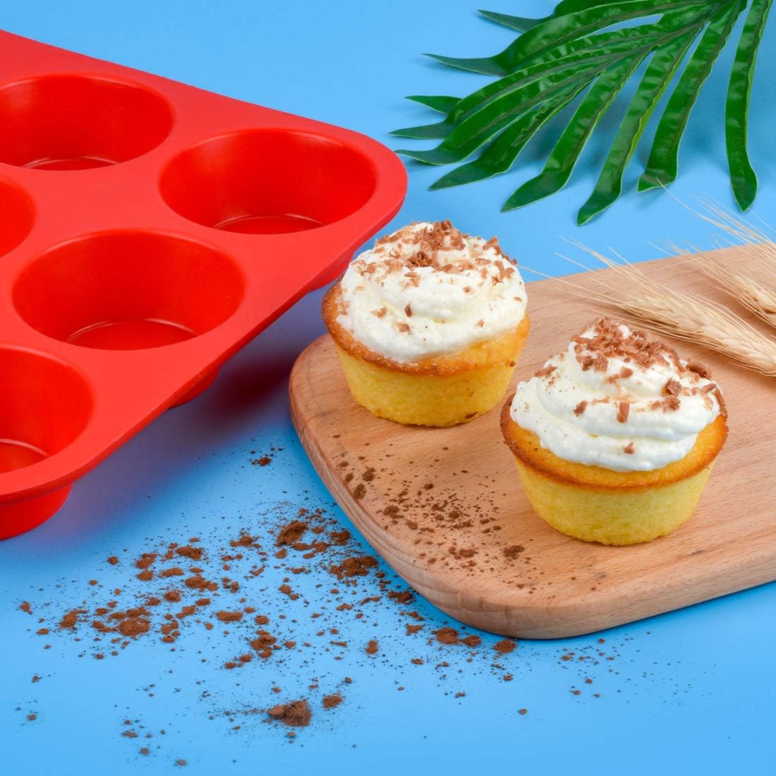CAKETIME Silicone Muffin Pan, Mini Muffin Pan, Regular 12 Cups and Mini 24 Cups Cupcake Tin Set of 2 for Baking Egg Bites