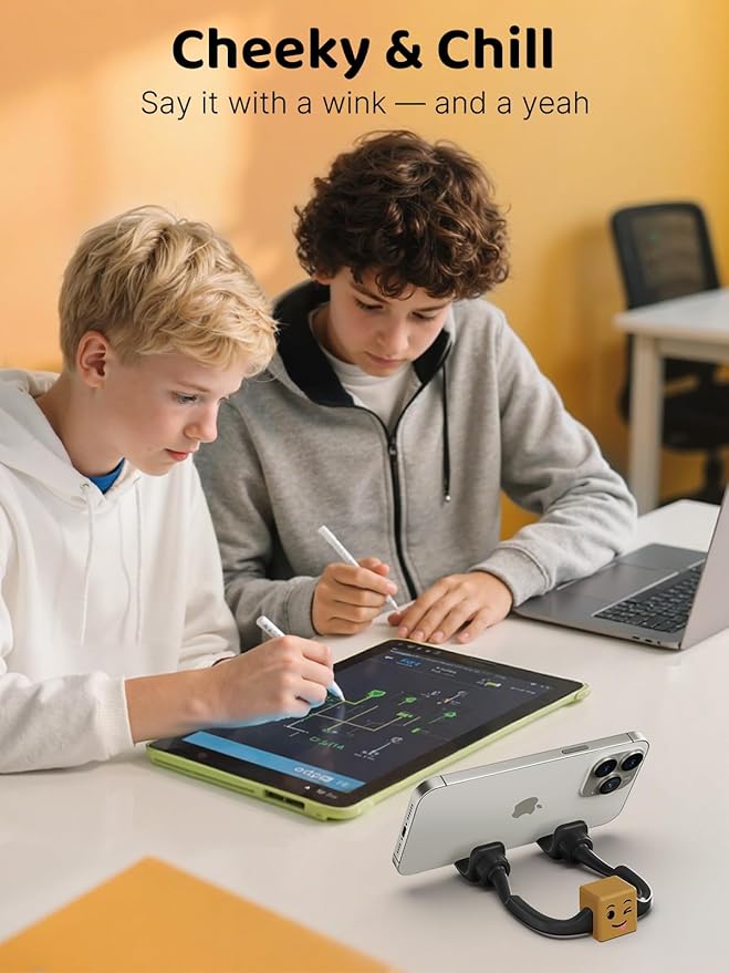 Stocking Stuffers for Teens Boys Girls Kids: Thumbs Up Lazy Phone Holder with Mood Cube Cell Phone Stand for Desk Gifts for Men Women Adults Kids Teenager Husband Wife Funny Gadgets Gift for Christmas