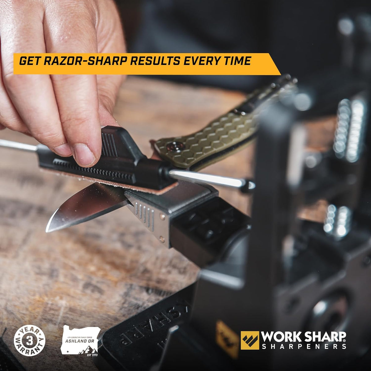 Work Sharp Precision Adjust Elite Knife Sharpener - Adjustable Knife Sharpening System - For Hunting, Serrated & Kitchen Knives