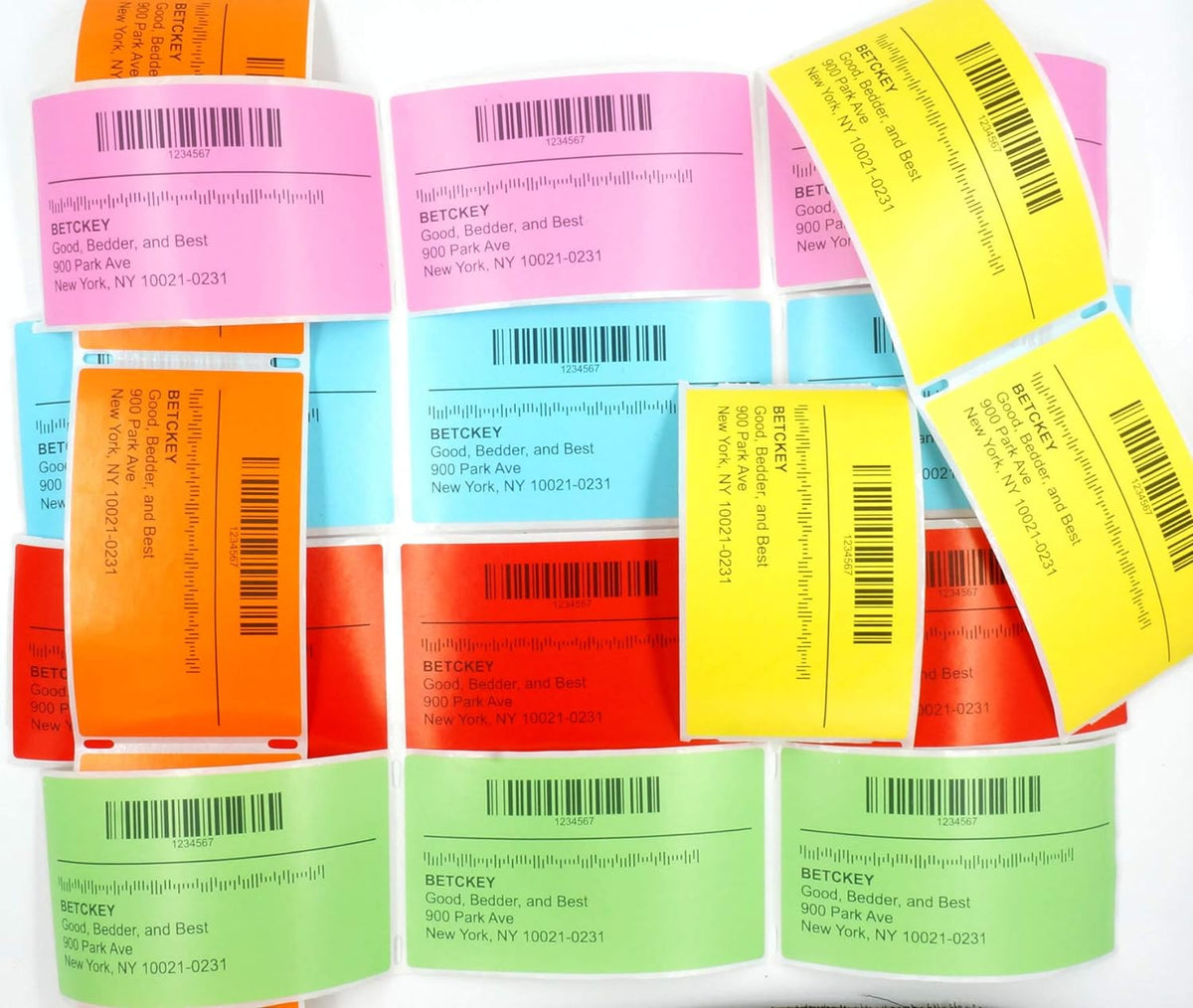 BETCKEY - 3" x 1.5" Barcode Shipping & Address Labels Compatible with Zebra & Rollo Label Printer,Premium Adhesive & Perforated[Green, 6 Rolls, 5700 Labels]