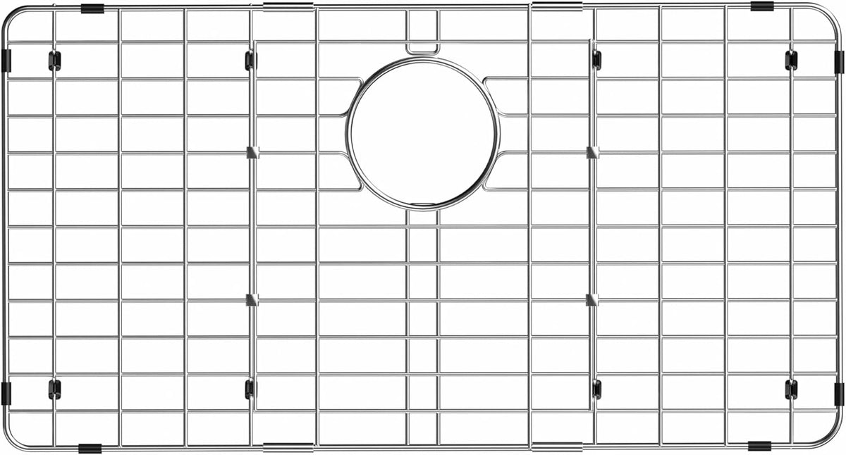 iPEGTOP Sink Rack for Bottom of Sink, Stainless Steel Sink Protector 28-3/4" x 15-3/4" with Rear Drain Hole, Sink Grid Grate with Hole Cover for Kitchen Sink Single Bowl