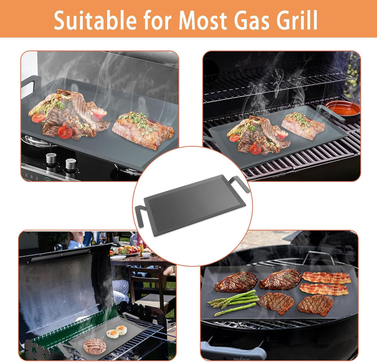Carbon Steel Griddle, Large Premium Cooking Griddle, Professional Cookware Replacement for Made In Cookware, 24" x 10 1/2"