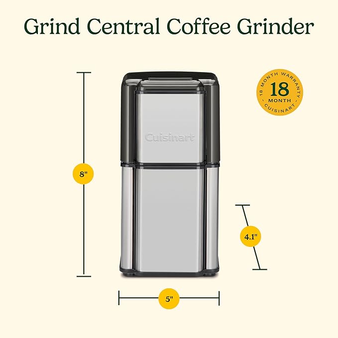 Cuisinart DCG-12BC Grind Central Coffee Grinder, Blade, Silver
