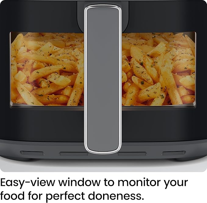 Chefman Air Fryer – 6 QT Compact Airfryer for Quick & Easy Meals, Features Hi-Fry Technology for Extra Crisp, Easy-View Window, Touch Controls with 4 Presets, Nonstick & Dishwasher Safe Basket - Grey
