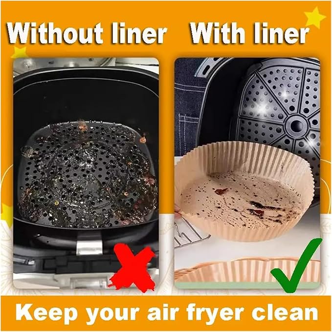 Large Air Fryer Disposable Paper Liners Nonstick 23cm Oven Airfryer Parchment Baking Paper ，Compatible For Ninja，Compatible For COSORI ，Grill Cooking Basket(20cm round,150 Pcs)