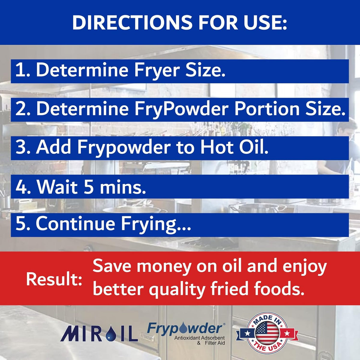 MirOil L106 Fry Powder Oil Stabilizer and Filter Aid, Deep Fryer Cooking Oil Saver, Removes Fryer Grease Contaminants & Carbon Deposits, Helps Save Grease, 2 x 4 Gallons of L104 (8Gallons) Fry Powder