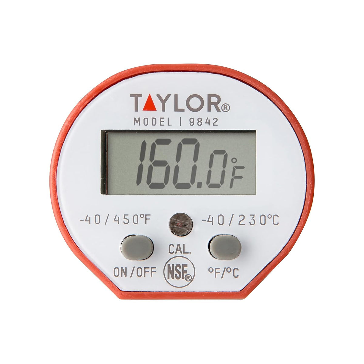 Taylor Waterproof Digital Instant Read Thermometer For Cooking, BBQ, Grilling, Baking, And Meat, Comes With Pocket Sleeve Clip, Red