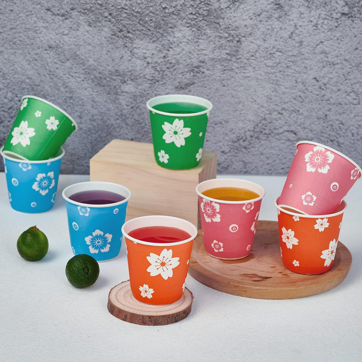 LITOPAK 400 Pack 3oz Disposable Bathroom Cups, Colorful Disposable Mouthwash Cups, Small Paper Cups for Parties, Picnics, Barbecues, Travel and Events