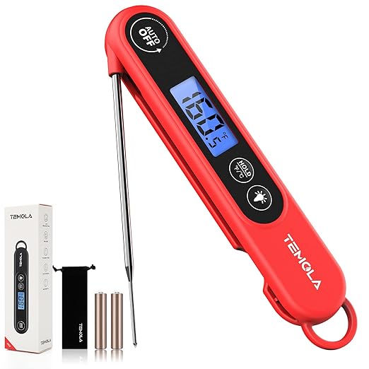 Meat Thermometer for Cooking, Instant Read Food Thermometer with Backlight Waterproof, Kitchen Digital Candy Thermometer for Grill BBQ Baking Water Milk Smoker Oil Deep Fry Liquids Turkey