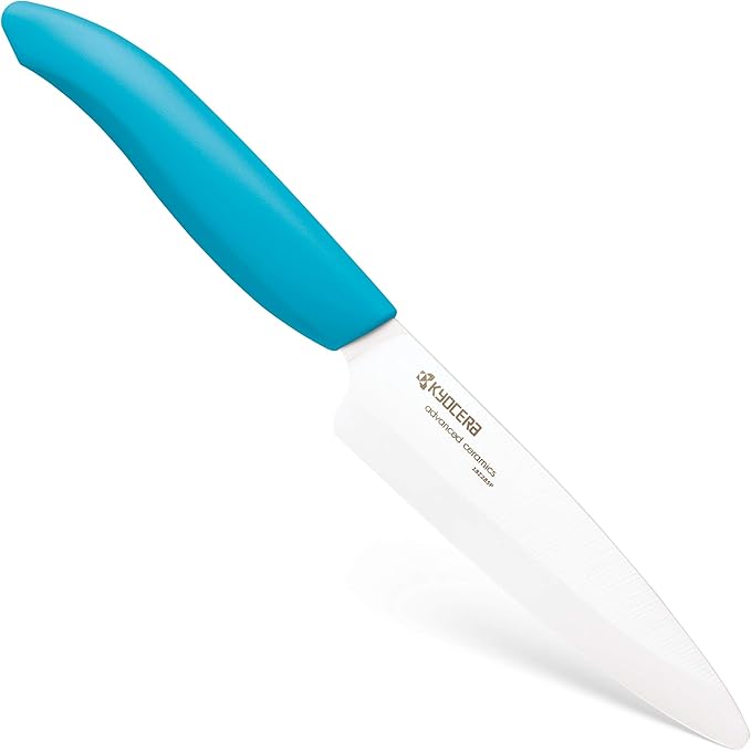 Kyocera Revolution Series 4-1/4-Inch Utility Knife, Blue Handle