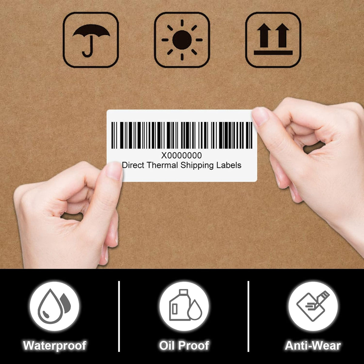 CLASSY 2" x 1" Direct Thermal Labels, Barcode & Return Address, Compatible with Zebra & Rollo Printers (1300 Labels)