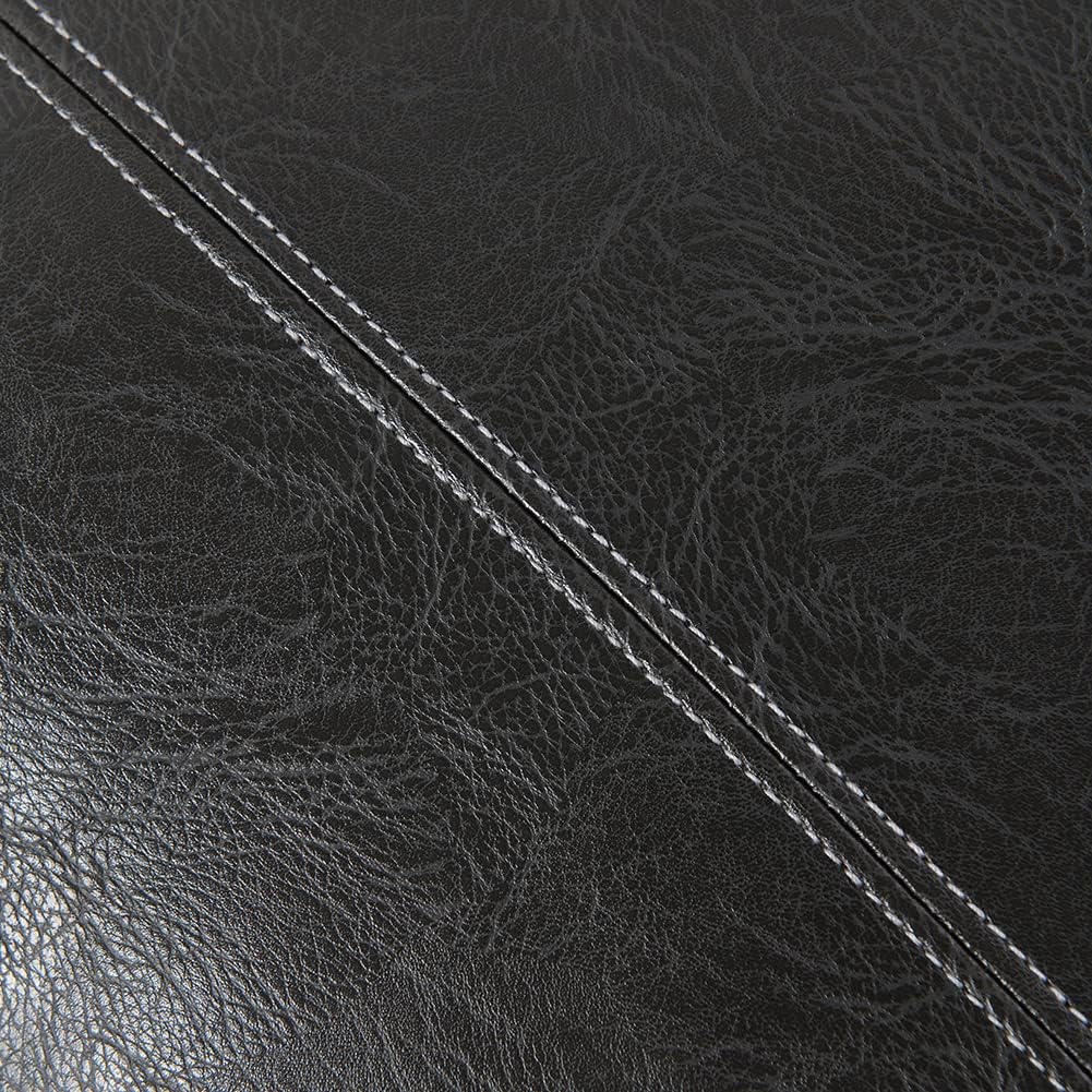 Fancy Homi Dark Gray Lumbar Waterproof Faux Leather Decorative Throw Pillow Covers 12x20 Inch for Outdoor Couch Bed, Modern Farmhouse Boho Home Decor, Grey Hand Stitched Cushion Case 30x50 cm
