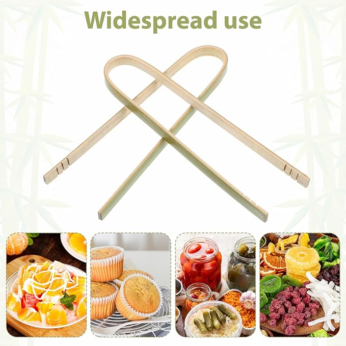 150 Pcs Bamboo Tongs Mini Tongs 5.9 Inch Long Disposable Wooden Tong Cooking Utensils for Toaster Charcuterie Catering Buffet Serving Food Home Use