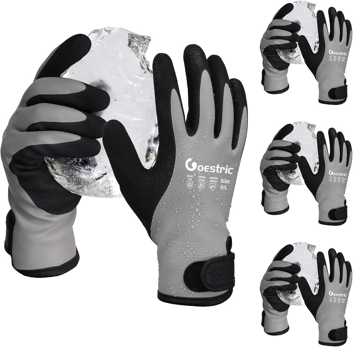 Waterproof Winter Gloves for Men & Women, Insulated Work Gloves with Grip for Cold Weather, Construction & Snow Work