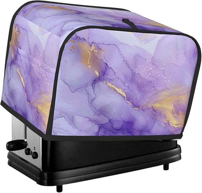 Toaster Cover 2 Slice Pastel Purple Marble Kitchen Small Appliance Covers with Pockets Dust and Fingerprint Protection