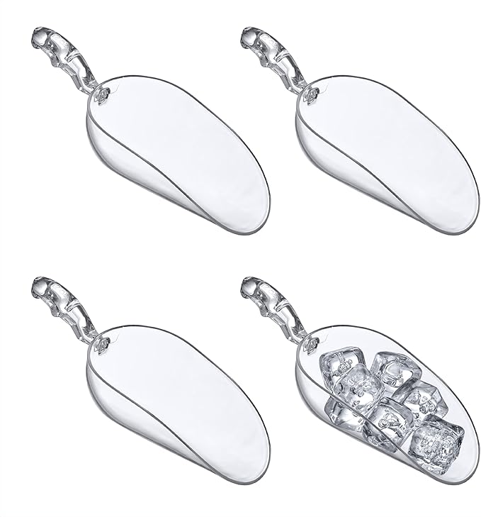 Amazing Abby - Elsa - 12-Ounce Plastic Ice Scoops (Set of 4), Plastic Utility Scoops, BPA-Free, Food-Grade, Shatter-Proof, Good for Kitchen and Restaurant, Perfect for Home and Commercial Use