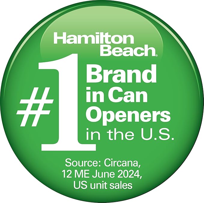 Hamilton Beach Walk 'n Cut Electric Can Opener for Kitchen, Use On Any Size, Automatic and Hand-Free, Cordless & Rechargeable, Easy Clean Removable Blade, Black (76501G)