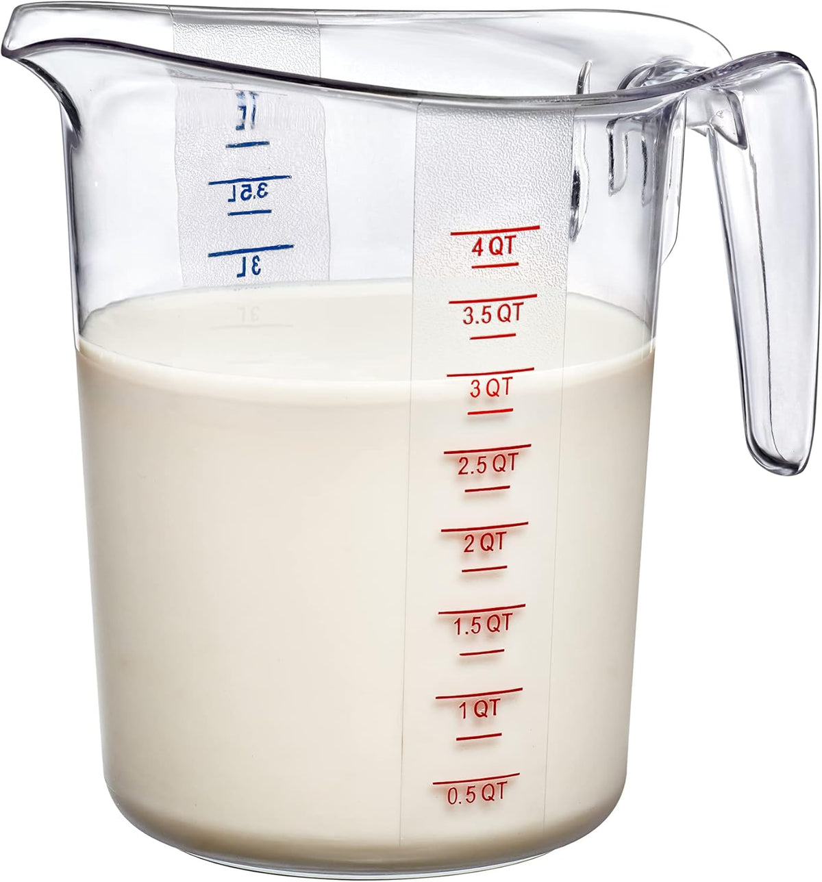 Amazing Abby - Melissa - 128-Ounce Plastic Measuring Pitcher (1-Pack), 16-Cup (4-Quart) Food-Grade Measuring Jug, Unbreakable, Stackable, Dishwasher-Safe, Great for Oil, Vinegar, Flour, and More