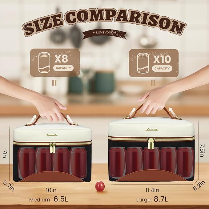 LOVEVOOK Insulated Lunch Bag for Women,Adult Lunch Box for Women,Leakproof Cooler Bag for Office Picnic Hiking Beach,Lunch Tote Bag with Adjustable Shoulder Strap