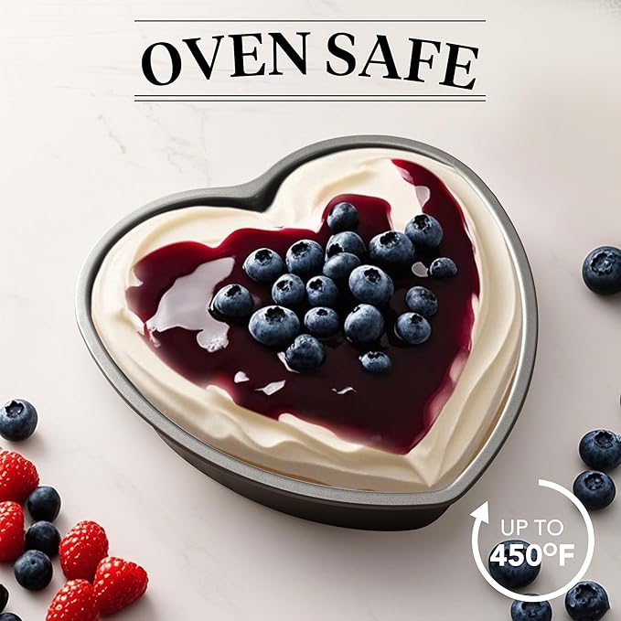 Tiawudi Heart Shaped Cake Pans, Large Baking Pan for Lovely Cakes, Nonstick Baking Molds, 9 Inch Cake Tins for Wedding, Birthday, Party & Family, Set of 2