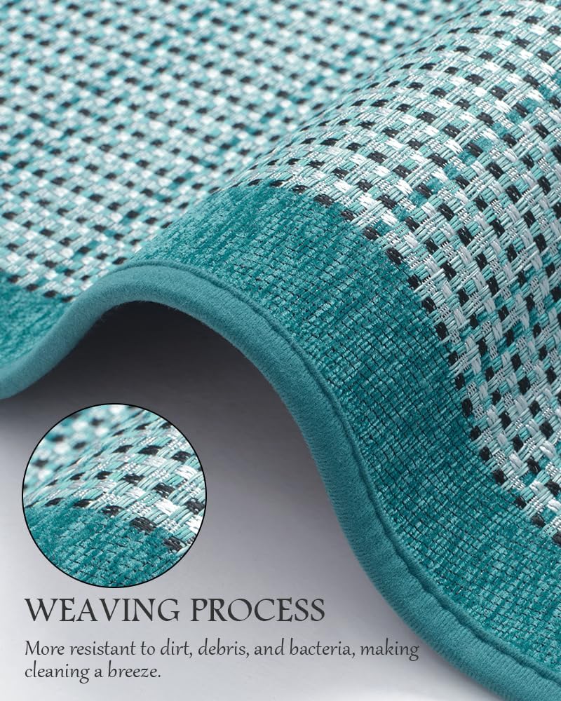 PADOOR Kitchen Mats for Floor, Kitchen Rugs Non Slip Washable, Rubber Backed Kitchen Runner Super Absorbent Kitchen Floor Mat Sink Rug, 20"x32" Teal