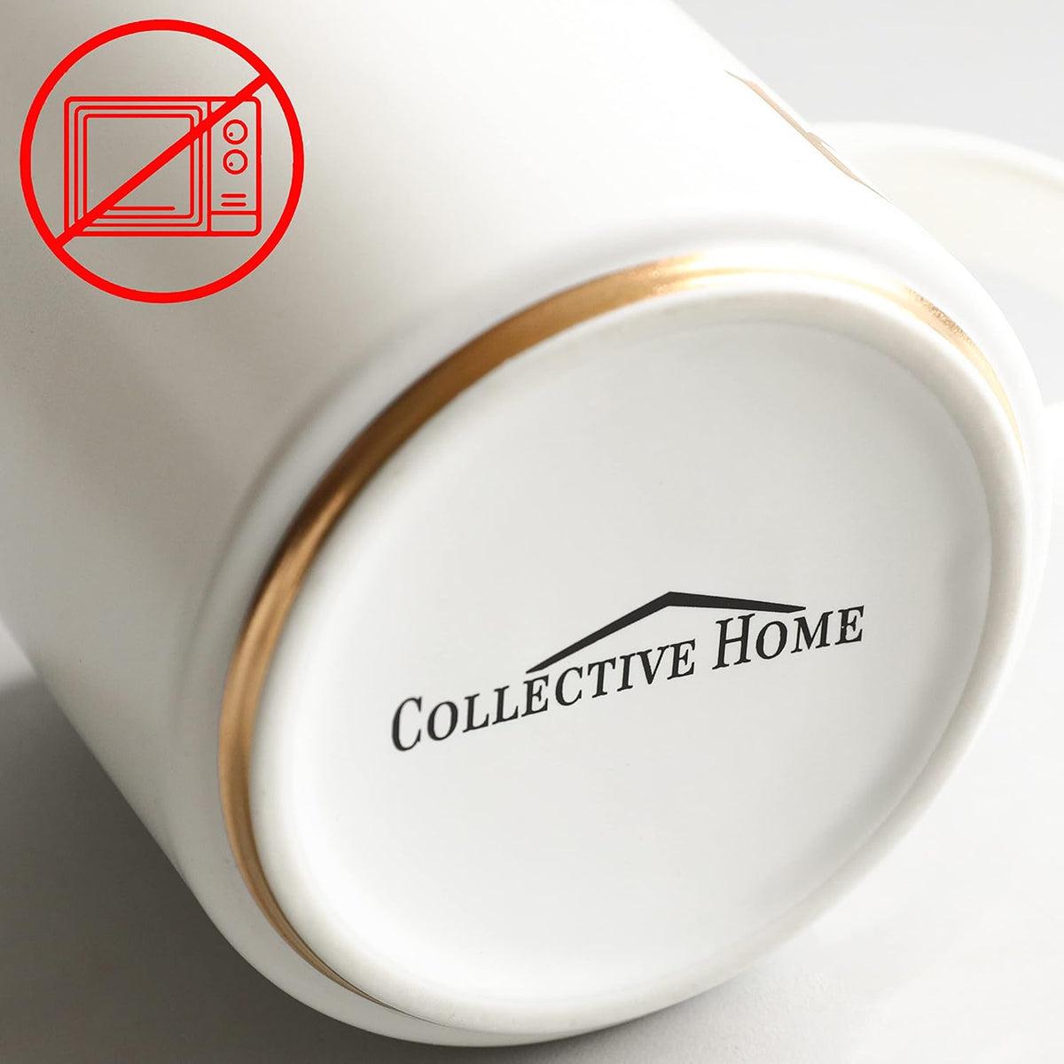 COLLECTIVE HOME - Monogram Ceramic Mugs, 15 oz Golden Initial Coffee Cups, Elegant Alphabet Tea Mugs, Elegant Personalized Mug with Gift Box, Unique Mug with Double Side Capital Letter (R)
