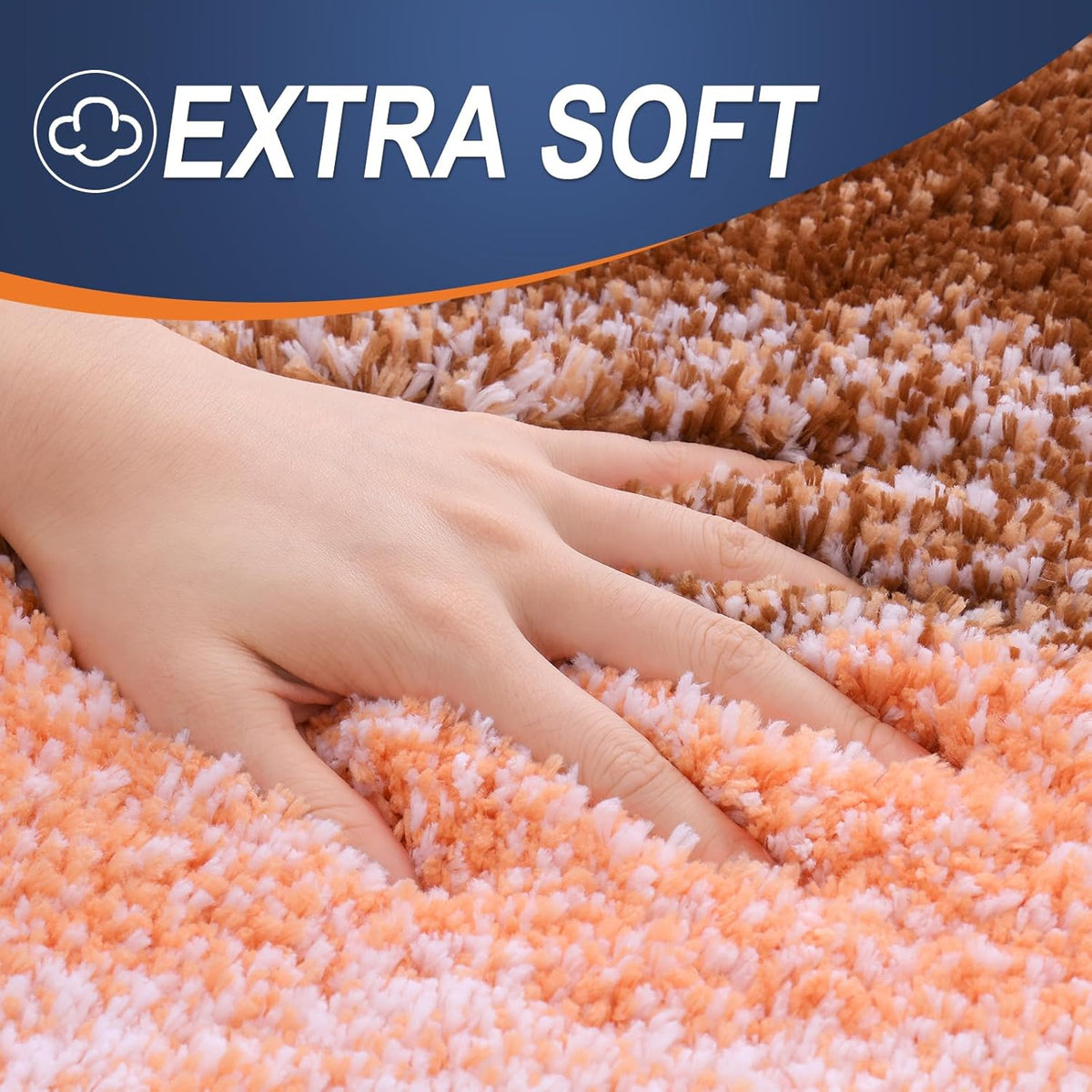 OLANLY Bathroom Rugs Mat 36x24, Extra Soft Absorbent Microfiber Bath Rugs, Rubber Backing, Quick Dry, Machine Washable Bath Mats for Bathroom Floor, Tub and Shower, Home Decor Accessories, Orange