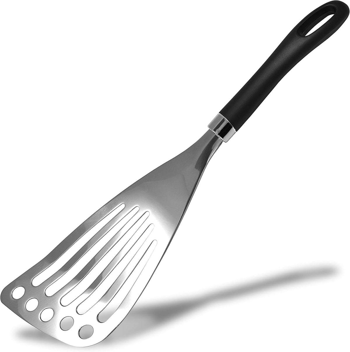 Seki Japan Right Handed Stainless Steel Spatula Wide Thin Slotted Turner Kitchen Utensils