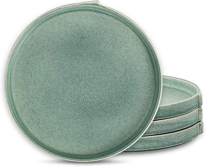 Stone Lain Bao 4-Piece Salad Plate Set Stoneware, Green